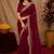 rani pink soft shimmer chiffon embroidery work designer saree with unstitched blouse piece