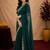 turquoise soft shimmer chiffon embroidery work designer saree with unstitched blouse piece