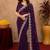 wine soft shimmer chiffon embroidery work designer saree with unstitched blouse piece