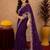 wine soft shimmer chiffon embroidery work designer saree with unstitched blouse piece
