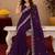 wine soft shimmer chiffon embroidery work designer saree with unstitched blouse piece