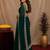 green soft shimmer chiffon embroidery work designer saree with unstitched blouse piece