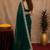 green soft shimmer chiffon embroidery work designer saree with unstitched blouse piece