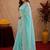 sky blue soft shimmer chiffon embroidery work designer saree with unstitched blouse piece