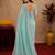 sky blue soft shimmer chiffon embroidery work designer saree with unstitched blouse piece