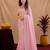 baby pink soft shimmer chiffon embroidery work designer saree with unstitched blouse piece