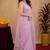 dusty lavender soft shimmer chiffon embroidery work designer saree with unstitched blouse piece