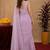 dusty lavender soft shimmer chiffon embroidery work designer saree with unstitched blouse piece