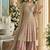 Beige & pink faux georgette embroidered readymade palazzo suit