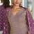 Violet faux georgette embroidered readymade palazzo suit