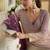 Violet faux georgette embroidered readymade palazzo suit
