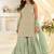 Sea green faux georgette embroidered readymade sharara suit set