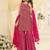 Rani pink faux georgette embroidered readymade sharara suit set