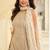 Off white faux georgette embroidered readymade sharara suit set
