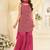 Rani pink faux georgette embroidered readymade sharara suit set
