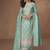 Sea green faux organza simar silk embroidered readymade palazzo kameez