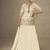 Cream faux chinon embroidered readymade palazzo suit