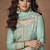 Sea green faux organza simar silk embroidered readymade palazzo kameez