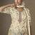 Cream faux chinon embroidered readymade palazzo suit