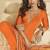 Orange faux chinon silk embroidered readymade palazzo kurta set
