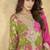 Mehendi green faux chinon embroidered readymade palazzo suit