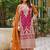 Rani pink faux chinon embroidered readymade salwar suit