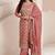 Salmon pink silk blend jacquard work readymade salwar kameez
