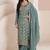 Light teal silk blend jacquard work readymade salwar kameez