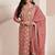 Salmon pink silk blend jacquard work readymade salwar kameez