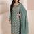 Light teal silk blend jacquard work readymade salwar kameez