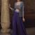 Purple chinon silk blend embroidered readymade jacket style suit