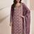 Dark lilac silk blend jacquard work readymade salwar kameez