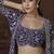 Purple chinon silk blend embroidered readymade jacket style suit