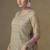 Beige & pink faux georgette embroidered readymade palazzo suit