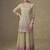 Beige & pink faux georgette embroidered readymade palazzo suit