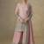 Pink & grey faux georgette embroidered  readymade palazzo suit