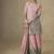 Pink & grey faux georgette embroidered  readymade palazzo suit