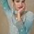 Aqua blue faux georgette embroidered readymade palazzo suit