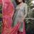 Grey faux chinon silk embroidered readymade palazzo suit