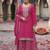 Hot pink faux chinon embroidered readymade salwar suit