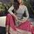 Grey faux chinon silk embroidered readymade palazzo suit