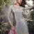 Grey faux chinon silk embroidered readymade palazzo suit