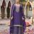 Purple faux chinon embroidered readymade salwar suit