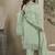Pista green silk blend embroidered readymade salwar suit
