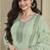 Pista green silk blend embroidered readymade salwar suit
