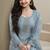 Sky blue silk blend embroidered readymade salwar suit