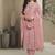 Light pink silk blend embroidered readymade salwar suit