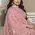 Light pink silk blend embroidered readymade salwar suit