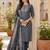 women's chanderi silk embroidered kurta set with jacquard dupatta