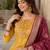  women's art silk  embroidered straight side slit kurta set with dupatta